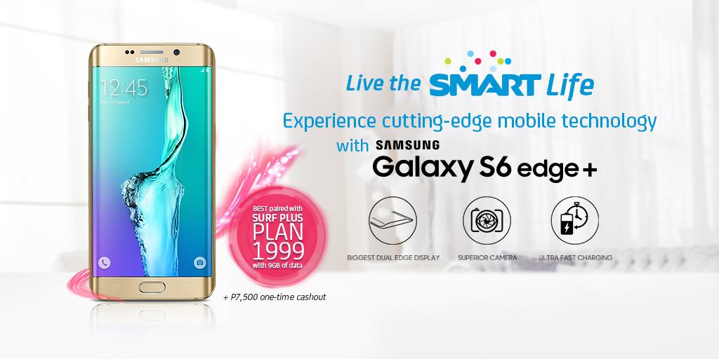 LiveSmart's tweet image. The Samsung Galaxy S6 Edge Plus is now available for pre-order via Smart! bit.ly/1O0ANwQ #SmartS6EdgePlus