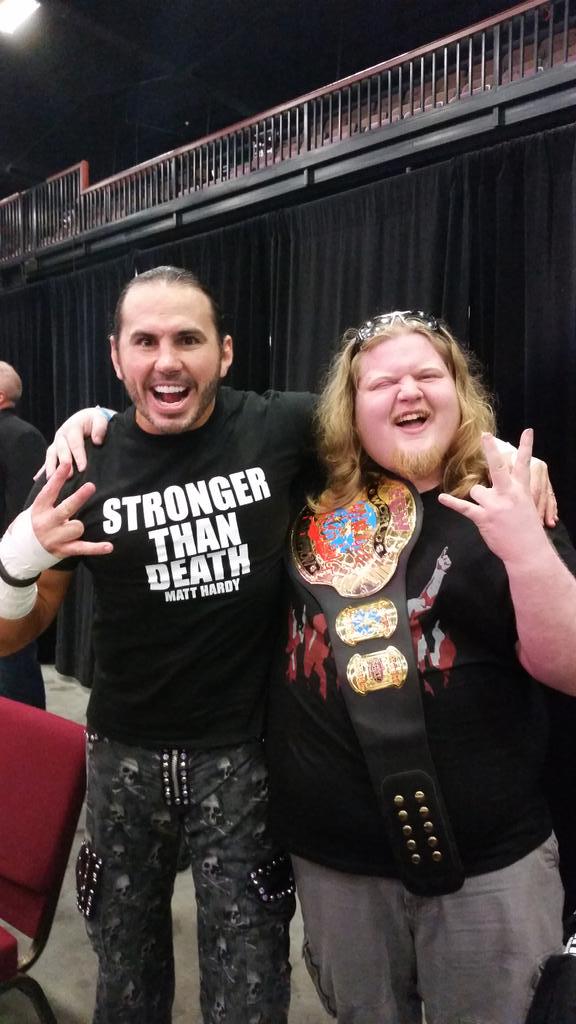 TheJustinHoover's tweet photo. @MATTHARDYBRAND It was a pleasure meeting you tonight. You're epic in so many ways. #MFer #IWR #RiseOfTheRevolution http://t.co/O07YWf53c7