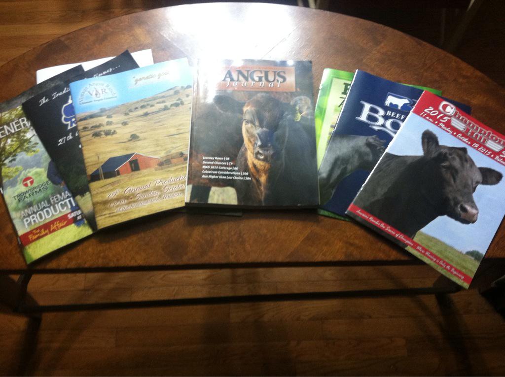 MillerFFA's tweet photo. The angus journal and sale catalogs came in the mail today! #lotsofbathroomreading #angus http://t.co/k5HEP6xjKb