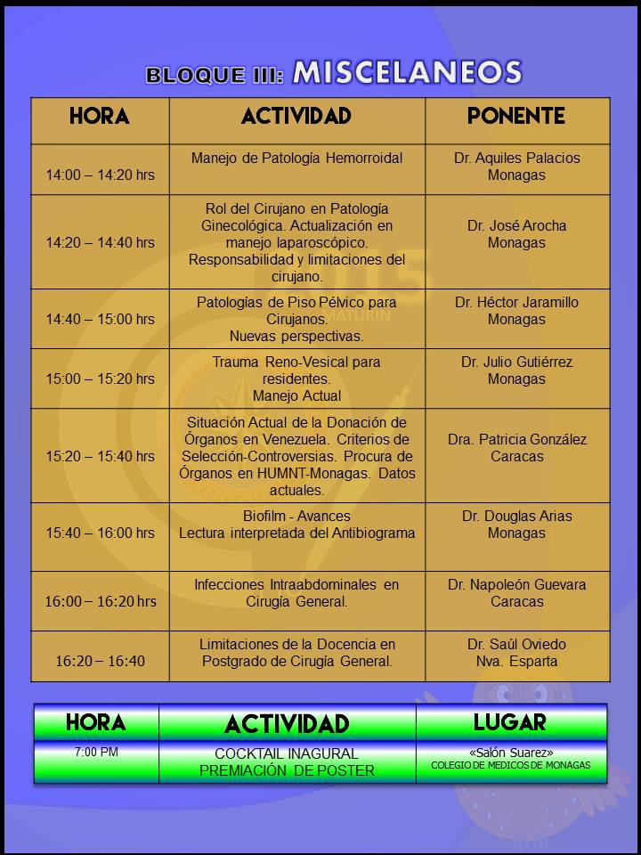 INTERNUCLEOSUDO's tweet photo. PROGRAMA ACADEMICO PRELIMINAR. II JORNADA INTERNUCLEOS CIRUGIA GENERAL 2015. http://t.co/LQ78rZFxUJ
