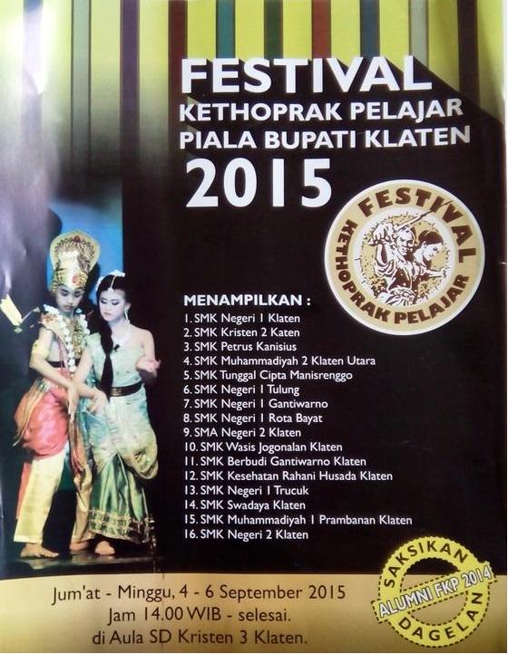 kabarklaten's tweet photo. Festival Ketoprak Pelajar ke-6
4-6/9/15 
@ Gd Kesenian SD Kristen 3 #Klaten 
13:00-selesai http://t.co/738sHv6pdX