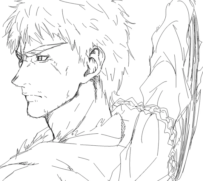 イシュガルドOPのローブ着たひろしは鎧描かなくていいからクソ楽(斧は描けない 