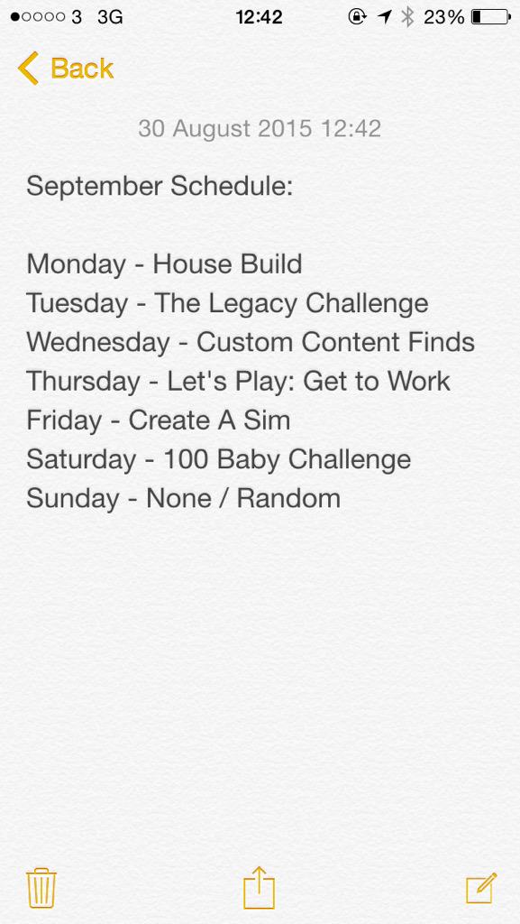 Simmerlicious's tweet image. My September Schedule will start from tomorrow!