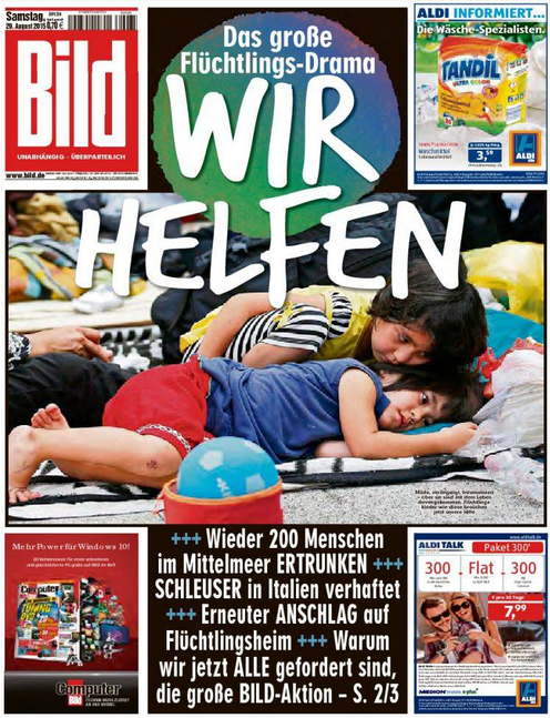 Guillaume Duval on Twitter: ""Wir helfen" "Nous aidons" Même Bild Zeitung  qui avait lancé campagne infâme contre Grèce défend accueil réfugiés  http://t.co/ovspmLKQ9G"