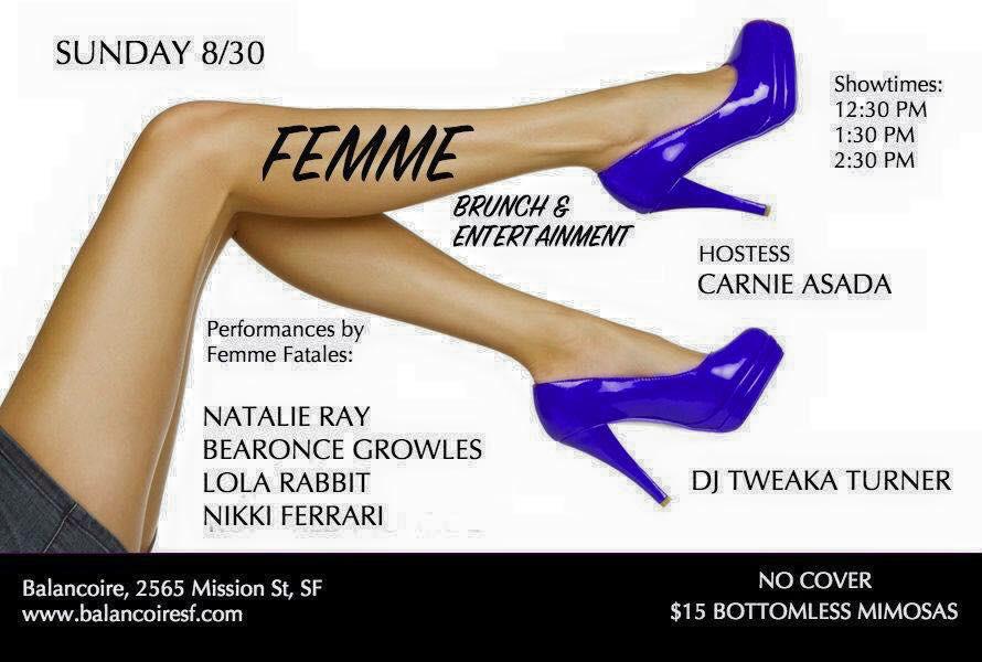 balancoiresf's tweet photo. #sundayfunday @balancoiresf with #dragbrunch hosted by @CarnieAsada. Join us for #FEMME, a sultry brunch and drag!! http://t.co/kL3TNfPGcJ