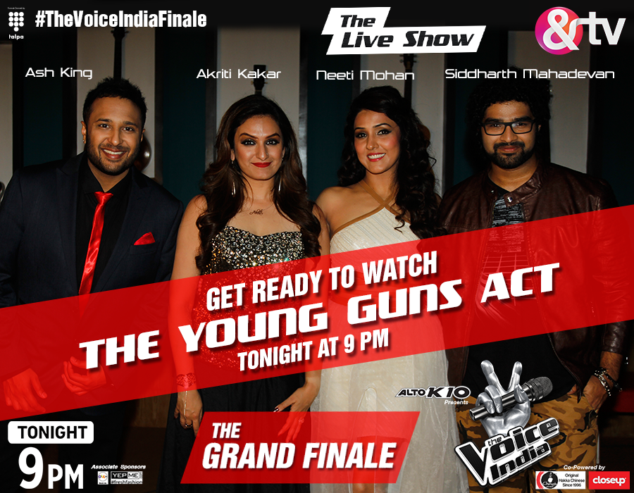 TheVoice_India's tweet photo. Tantalizing performances by @iamashking,@sid_mahadevan, @neetimohan18,@AKRITIMUSIC on #TheVoiceIndiaFinale tonight! http://t.co/UFHEU65LO5