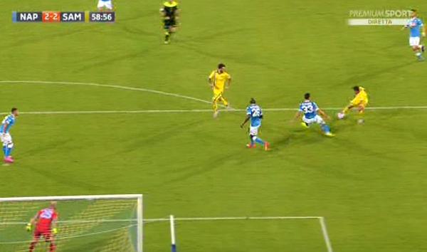 NAPOLI-SAMPDORIA 2-2 Video Gol: Eder recupera i due gol di Higuain in 2 minuti