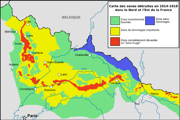 BrilliantMaps's tweet photo. Zone Rouge: An Area of France So Badly Damaged By WW1 That People Still Can't Live There - https://t.co/X49NTCaGZa https://t.co/mOhBczp3Qo