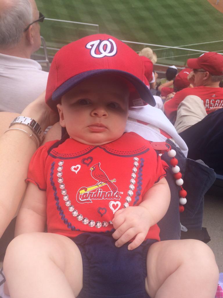 ALeeQuick's tweet image. Card fan visiting @Nationals for the day! #baby at @STLcardinal_fav