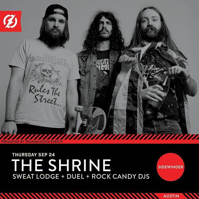 Red 7 (@red_7) on Twitter photo Moved to <a href="/thesidewindertx/">The Sidewinder</a> × 9/24: The Shrine w/ Sweat Lodge, Duel, Rock Candy DJs × thesidewinderaustin.com Moved to <a href="/thesidewindertx/">The Sidewinder</a> × 9/24: The Shrine w/ Sweat Lodge, Duel, Rock Candy DJs × thesidewinderaustin.com