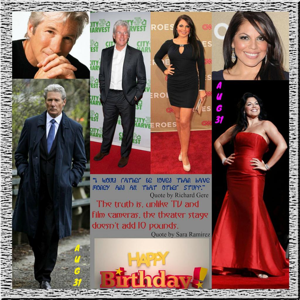 Happy Birthday Richard Gere & Sara Ramirez Aug 31 Event  