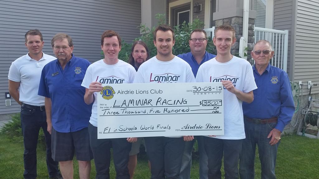 AirdrieLions's tweet photo. #Airdrie #Lions presenting @LaminarRacing w/ 3500$ towards their World Competition! Proud to support their journey! http://t.co/OPAQA5mTIk