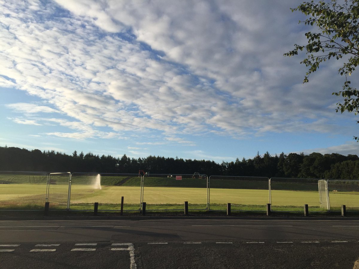 Work at Oriam: Grass starting to develop on the new pitches. #oriamscotland