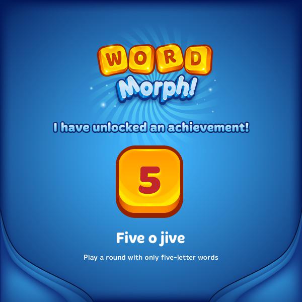 lacey252003's tweet photo. Woohoo! I just earned the title: Five o jive in #WordMorph! - I'm getting better at this! http://t.co/GML6qqKfXX http://t.co/U9rYFOWKJG