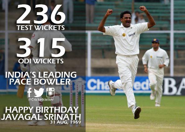 Happy Birthday to India\s leading pace bowler \"Javagal Srinath\". He turns 46 today. 