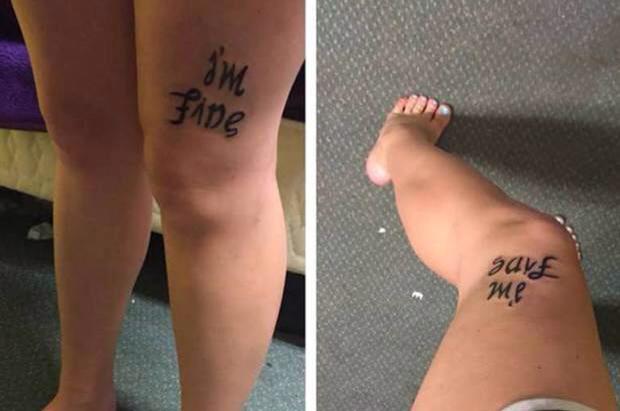 Stephanimation2's tweet image. This clever tattoo is all about perspective  #smart #tattoo #SaveMyLife #I&apos;mFine #myview #saveme