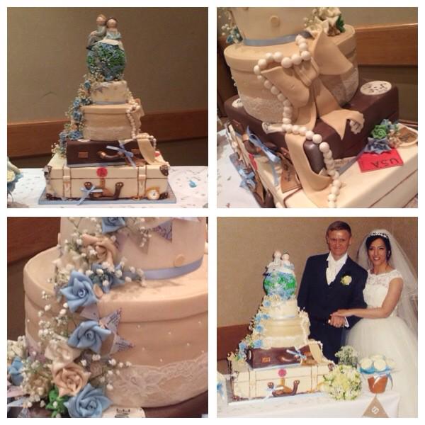 #wedding #weddingcake #unusualweddingcake #suitcase #vintagecake #tada #worldcake #travelcake #bridal #cake #chester