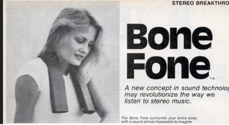 shitgadget's tweet image. Positioned around your neck the Bone Fone would play music right through your bones 
Price: $69.95 circa 1980