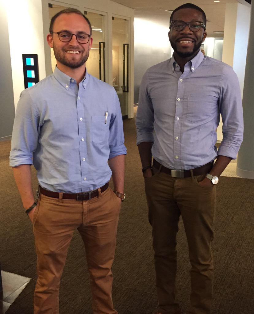 StewYorkCity's tweet photo. When you dress like your bestie on a Monday @baumwoll #lookalikemodeling. http://t.co/2cYXO01H9I