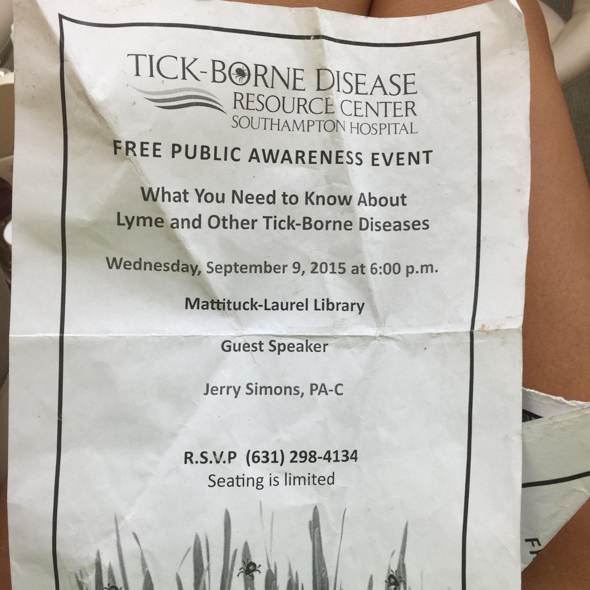 Mark your calendars! Free #Lymedisease awareness event 9/9 at 6 p.m. @shhospitalny