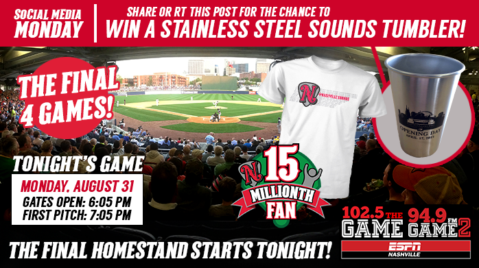 nashvillesounds's tweet image. Happy Social Media Monday! RT this post for the chance to WIN a tumbler presented by @1025TheGame &amp;amp; @949Game2