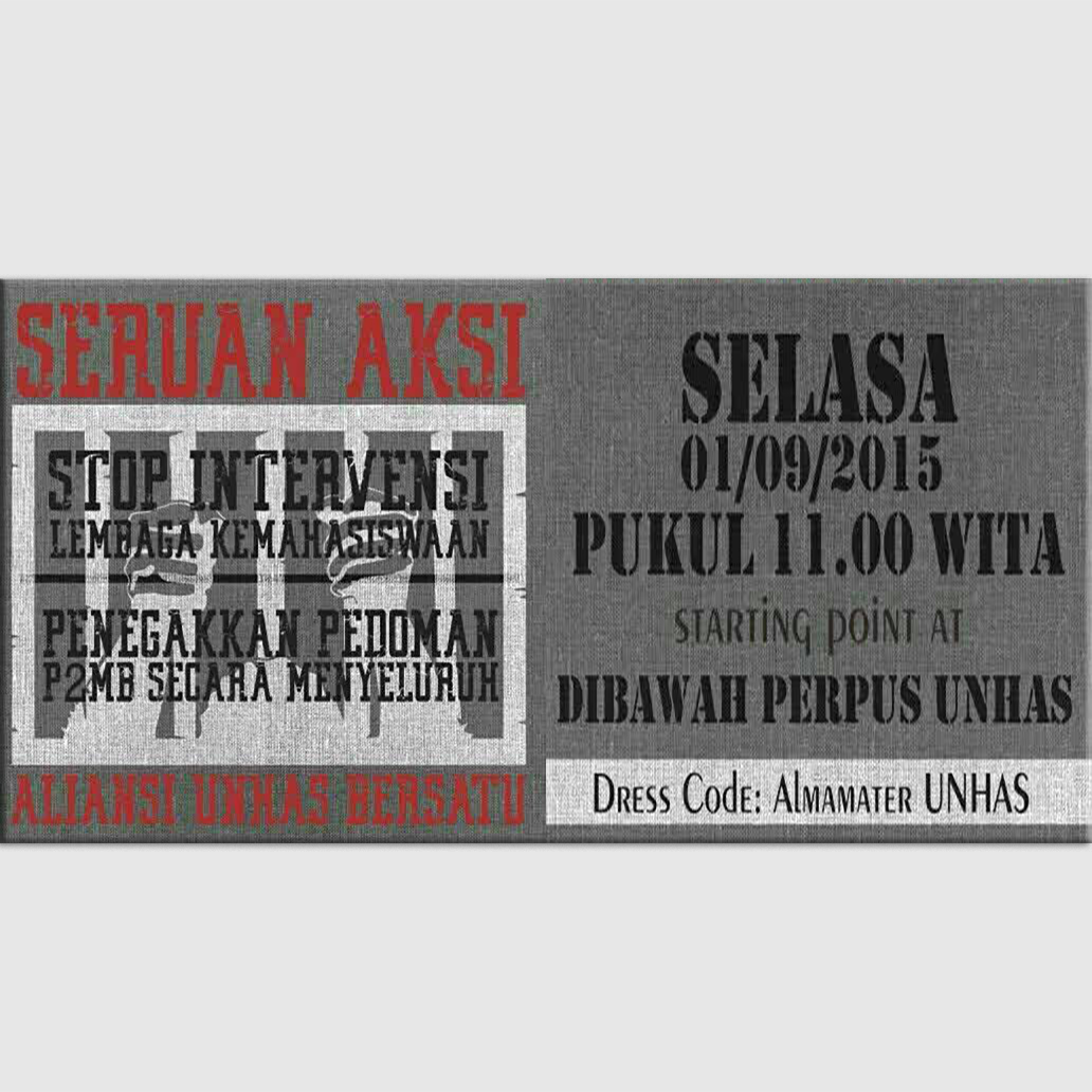 SERUAN AKSI!!!
ALIANSI UNHAS BERSATU <a href="/identitasonline/">identitas unhas</a> <a href="/anak_unhas/">ANAK_UNHAS</a> <a href="/Himsena_UH/">HIMSENA-UNHAS</a> <a href="/KampusUnhas/">Univ. Hasanuddin</a> <a href="/law_unhas/">Benang Merah</a>