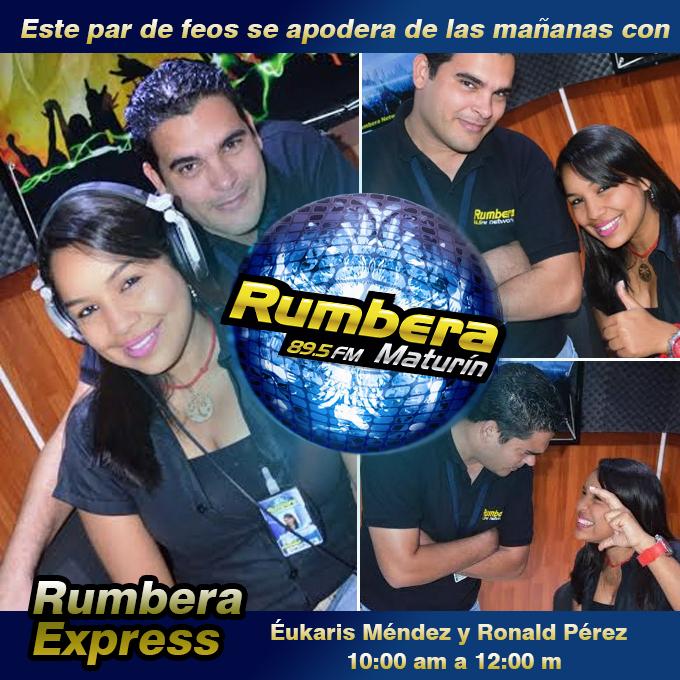rumberamaturin's tweet photo. Éukaris Méndez y DJ Ronald Pérez te regalan #RumberaExpress @RumberaExpress1 todos los días desde las 10:00 am 89.5FM http://t.co/5siCyW3z2m