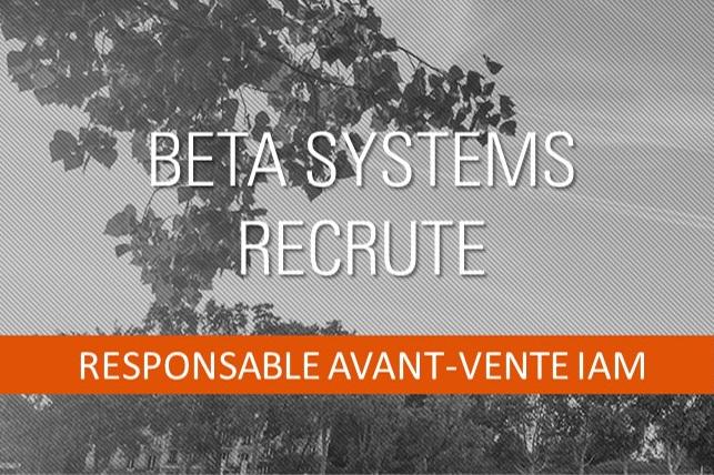 BetaSystemsFR's tweet image. Beta Systems renforce ses activités. Nous recrutons un ou une Responsable Avant-Vente #IAM betasystems.fr/carriere.html