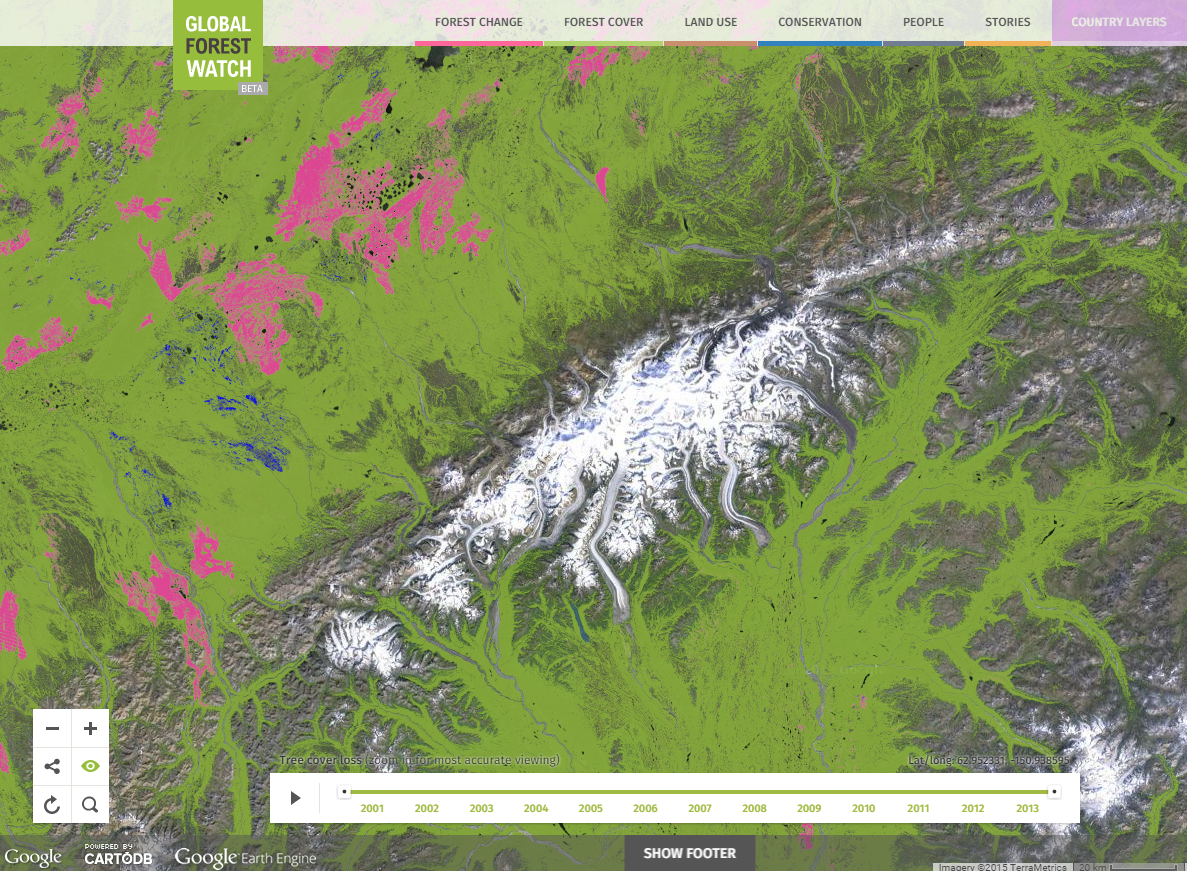 globalforests's tweet image. #Denali's name isn't the only thing to change over the years. See how the #forests have too globalforestwatch.org/map/8/62.95/-1…