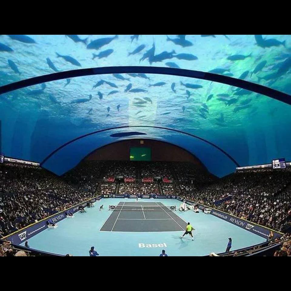 Daengineernet's tweet photo. Underwater tennis center imagined for #Dubai by 8+8 Concept Studio. http://t.co/JYO8o9gmLj