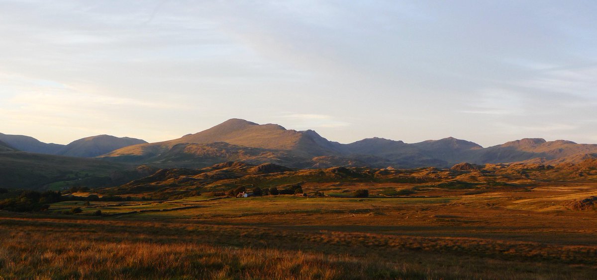 #Scafell range #lakedistrict in last light y'day from #BirkerFell Road - lovely!