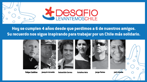Se cumplen 4 años desde que perdimos a nuestros amigos. Ellos nos inspiran a trabajar por un Chile más solidario.