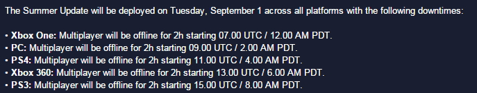 BFRoundup's tweet image. #BF4 #SummerPatch releases tomorrow!
Expect MP Downtimes at the following times:

&amp;gt; Patch Notes coming soon after.