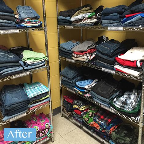 Caties_Closet's tweet photo. We're hard at working filling 25 closets in MA & NH! Check out some of our hard work! #Back2SchoolBasics http://t.co/rX6q0zNuxs