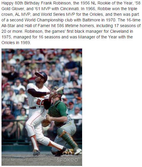 Happy 80th Birthday Frank Robinson!    