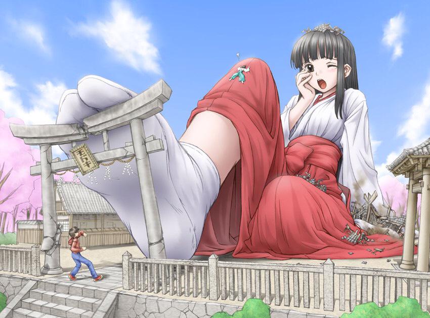 Animegiantess On Twitter Giant Shrine Maiden 3 Giantess Anime 