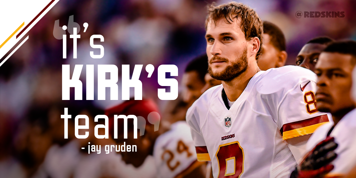 Commanders's tweet photo. "We feel that at this time, Kirk Cousins gives us the best chance to win &amp; that's where we're going." HC Jay Gruden. http://t.co/sHiHwH3Pio