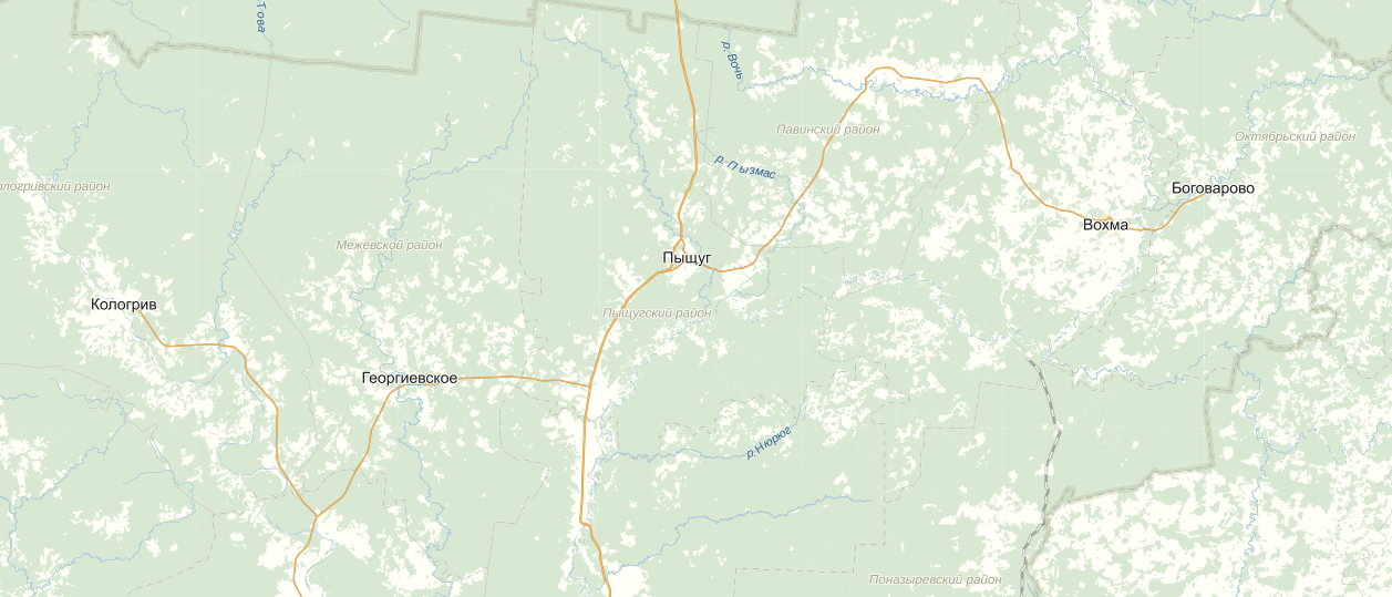 Карта с боговарово костромской