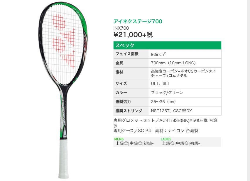 YONEX NX700 軟式テニスラケット SL 1 ネクステージ700