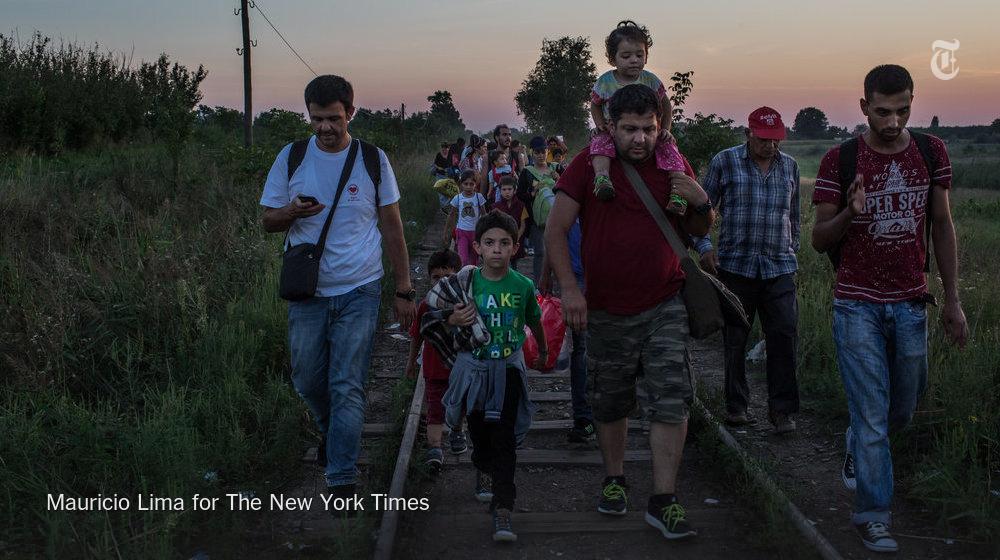 nytimesworld's tweet photo. A dramatic tale of Syrian refugees plotting each move until they make it to Hungary http://t.co/p6NV40C5zp http://t.co/pnGhpG51Fd