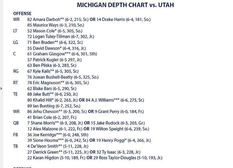Michigan Qb Depth Chart