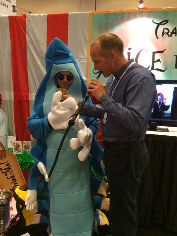 TravelingCoach's tweet image. Lighting it up with The Caterpillar over at booth #801 and #803. Find out how to WIN! #ILTAland #ILTACON #satTC