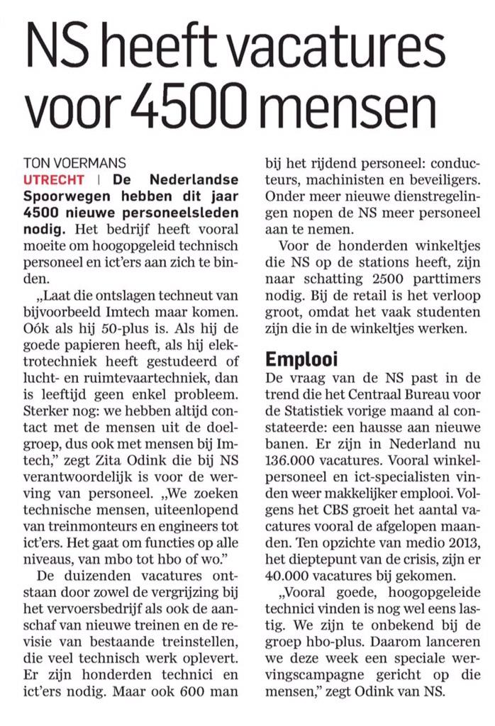 barthoboer's tweet image. Opeens heb je het...
Bij @NS_online zoeken we 4.500 nieuwe collega's! 
#Vacature #ICT #retail #techniek #etc