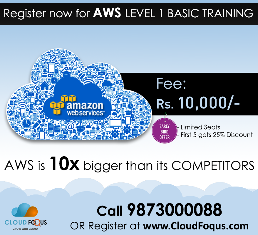 CloudFoqus's tweet image. Registration are going on for #AWSBasic level 1 course. Limited seats,first 5 will get 25% discount.
Join #CloudFoqus