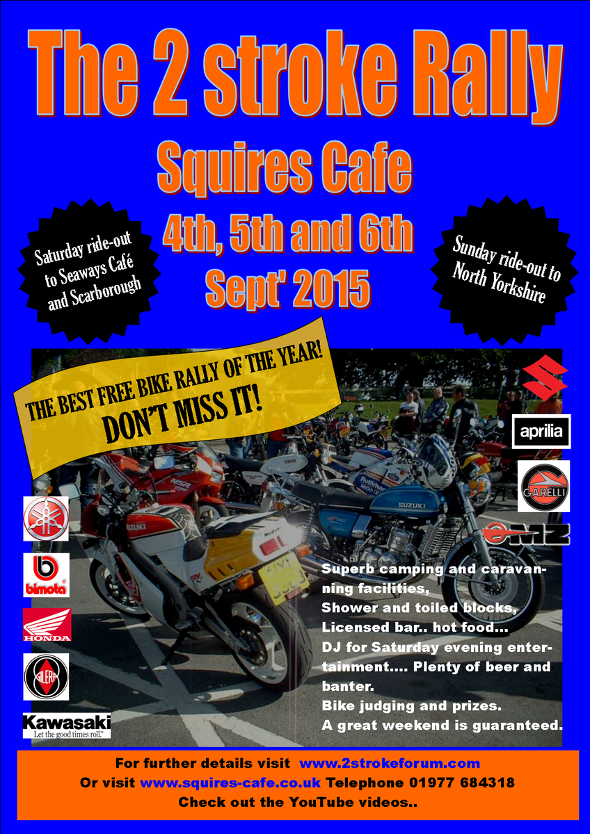 squirescafe's tweet image. 2 stroke weekend here at the cafe - see poster for details