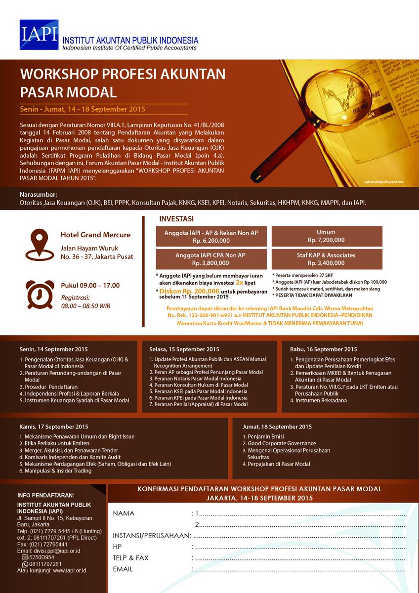 ppl_iapi's tweet image. WORKSHOP FAPM IAPI 2015
Jakarta, 14-18 September 2015