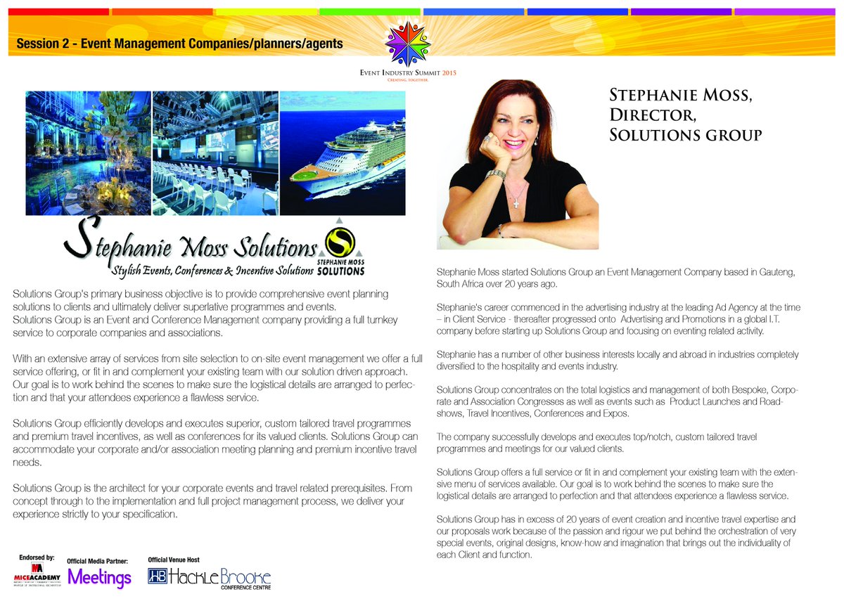 #EIS2015 panel 2 - 1st October 

@EdithUnlimited <a href="/HaikuProd/">Thibault</a> <a href="/stylish_events/">Stephanie Moss</a> <a href="/TheRSVPAgency/">The RSVP Agency</a> 
<a href="/Thami/">thami</a> Mothlabane <a href="/EONSA/">EONSA</a>