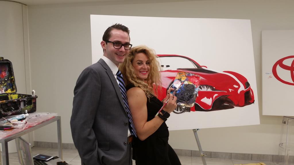 jlojko's tweet photo. Canadian icon @jessgo333 painting at #RHTGrandOpening @richmondhilltoy has raised the bar for the entire industry http://t.co/q9iAVypooD