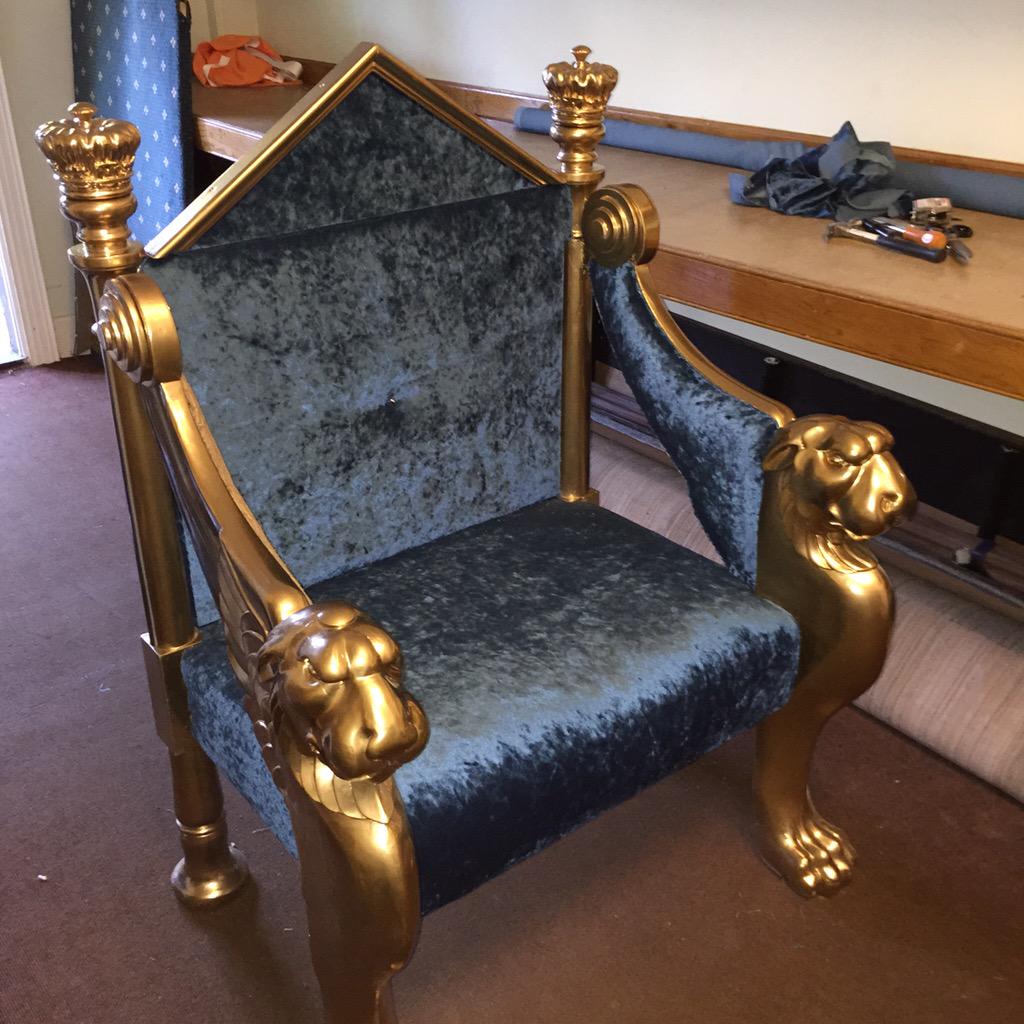 OffbeatF's tweet image. Masonic throne restoration is nearly complete #norwich #offbeatfurniture #Freemasons #antique #Furniture #THRONE