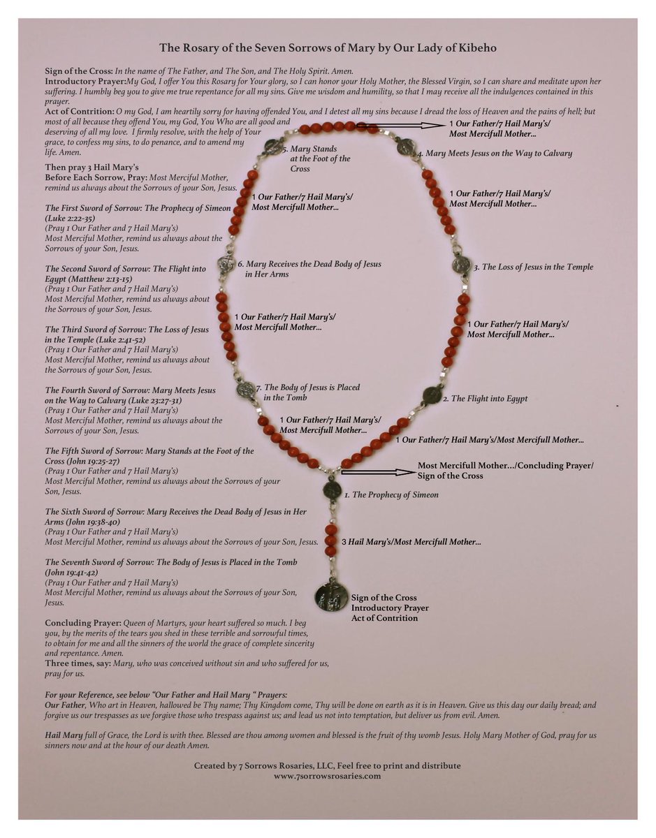 7 Sorrows Rosaries on Twitter "7 Sorrows Rosary Prayer chart, many